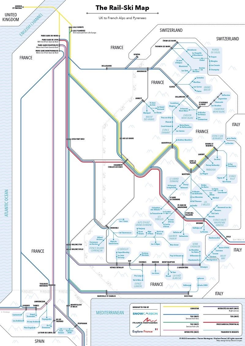 Nouvelle carte des itinéraires ferroviaires vers les stations balnéaires