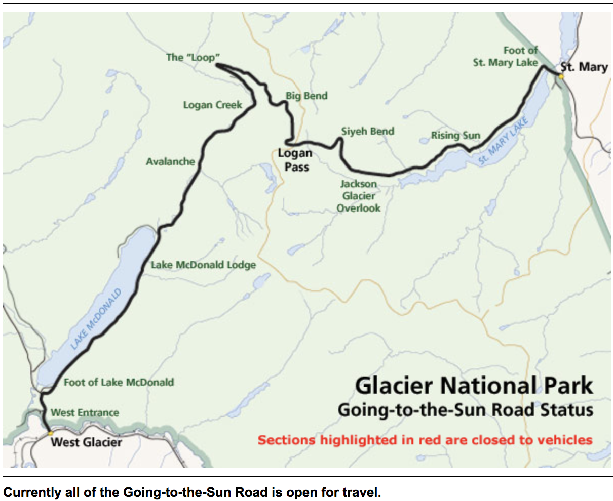 Route à la route dans le parc national de Glacier, Mt. | Image: NPS