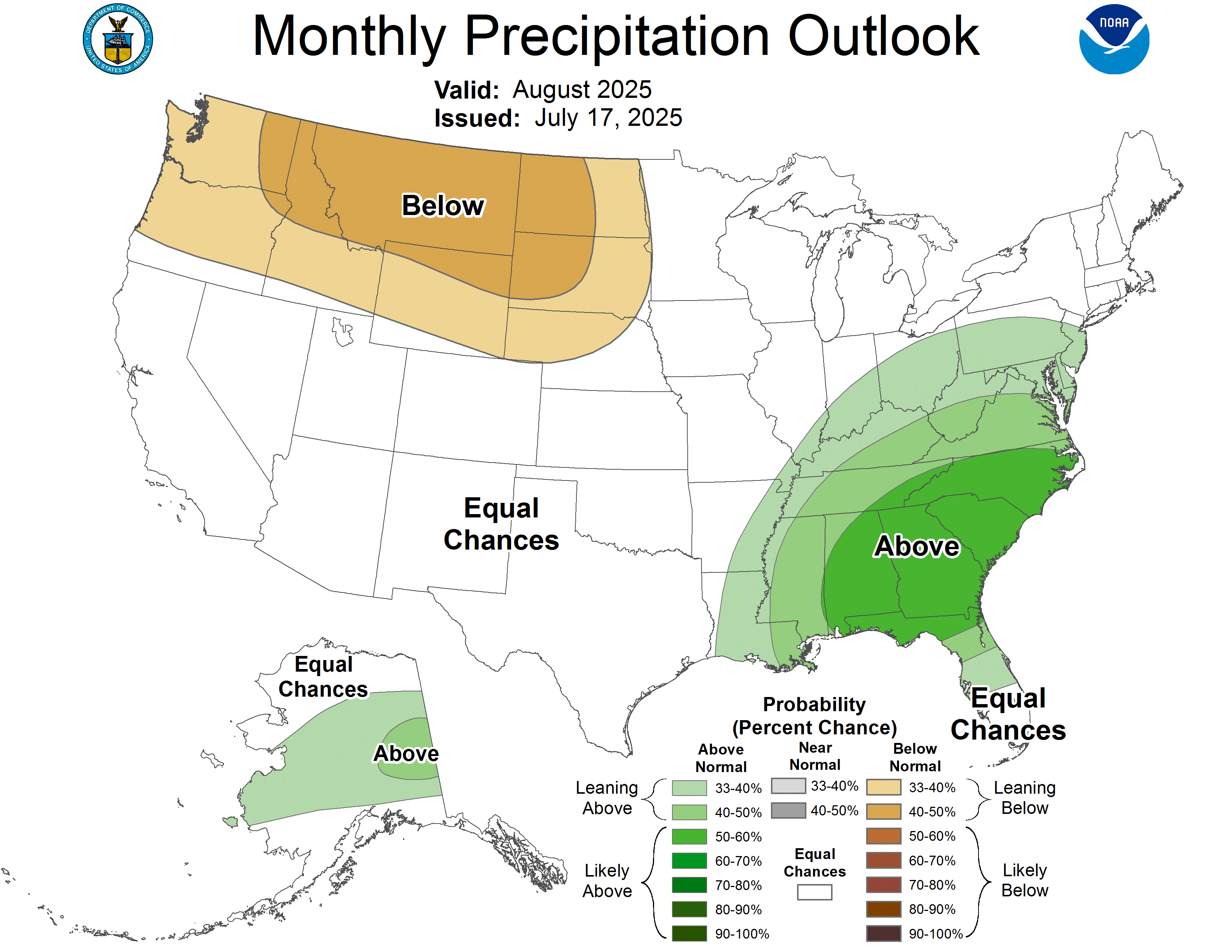 Août 2025 Perspectives de précipitations. | Image: NOAA