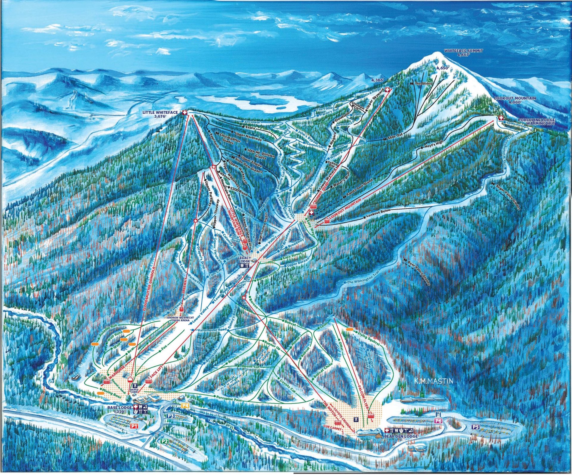 Carte du sentier Whiteface.