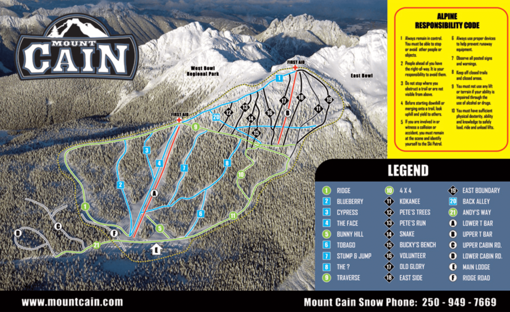 Carte Mt Cain