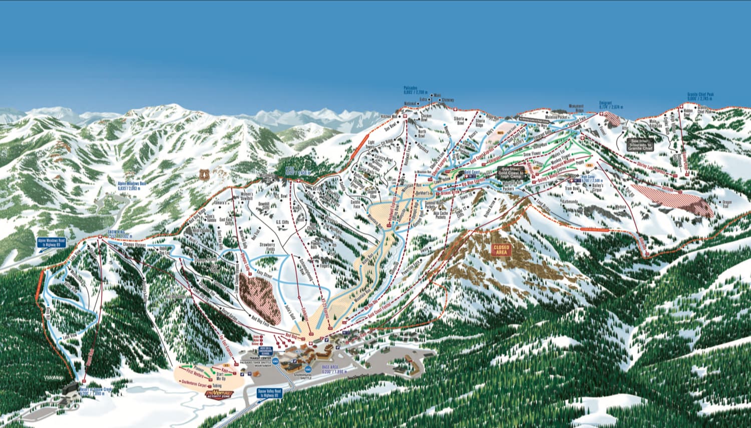 Palisades Tahoe Trail Carte