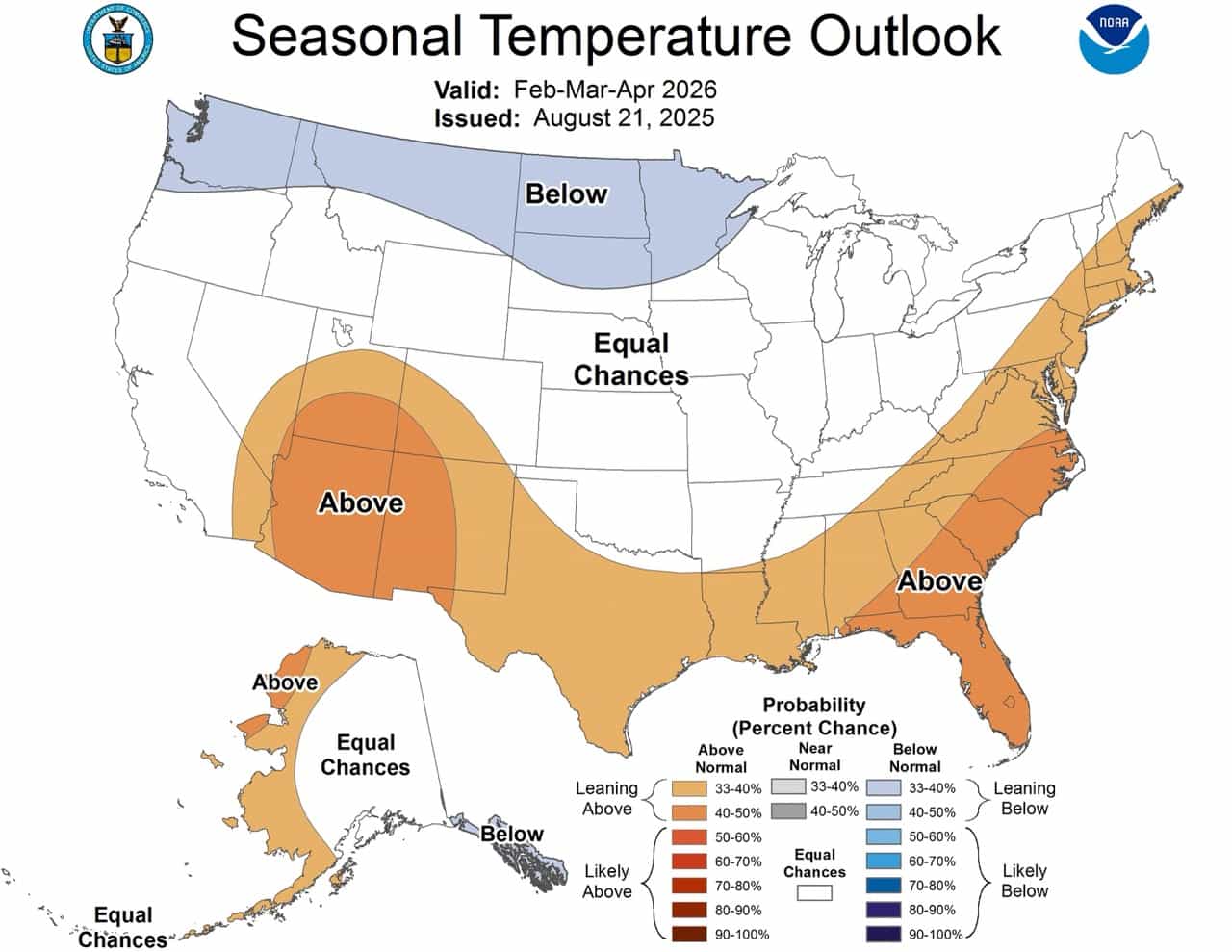 Perspectives de température FMA. | Image: NOAA