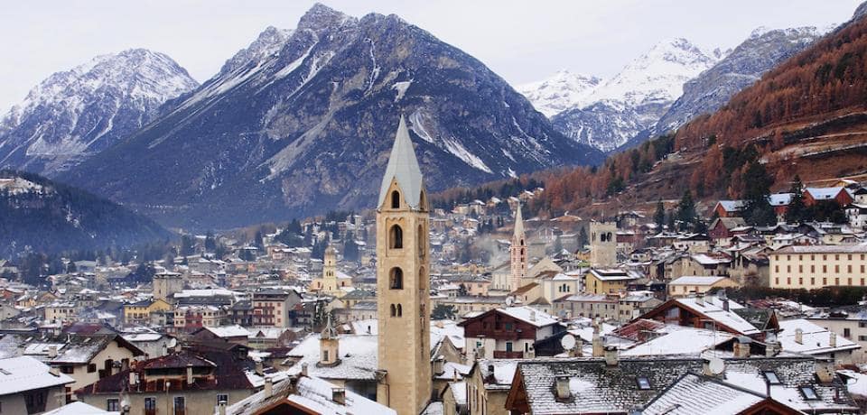 Ville unique de ski et de snowboard de Bormio, Italie