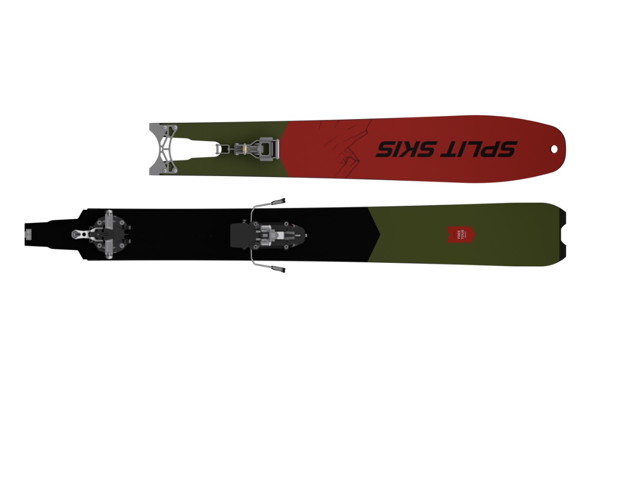 skis divisés 