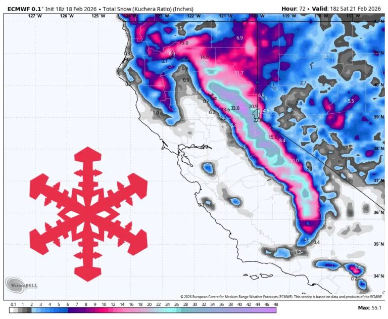Prévisions SnowBrains : deux pieds de plus pour la Californie cette semaine avec une autre tempête qui se prépare pour la semaine prochaine