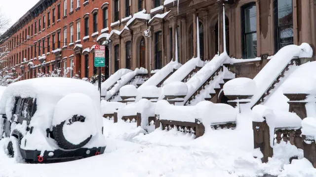 Chutes de neige-Hoboken-Hudson-Street-Maisons