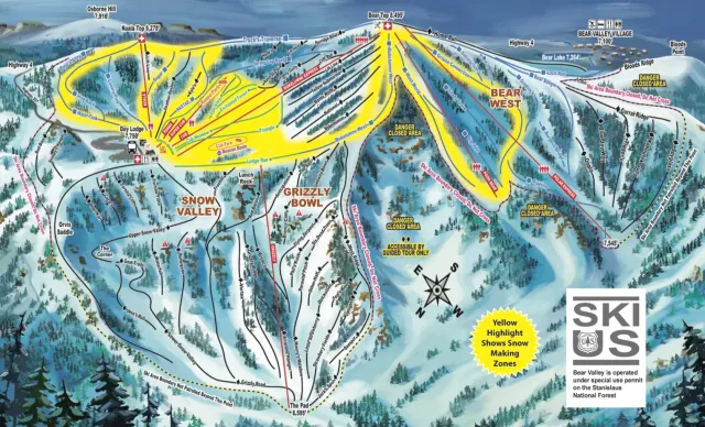 Les remontées mécaniques du Bear Valley Resort