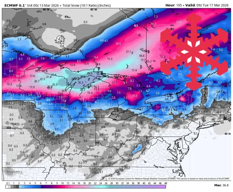 Prévisions SnowBrains : vendredi venteux, puis jusqu&rsquo;à 3 pieds dans le Midwest d&rsquo;ici mardi
