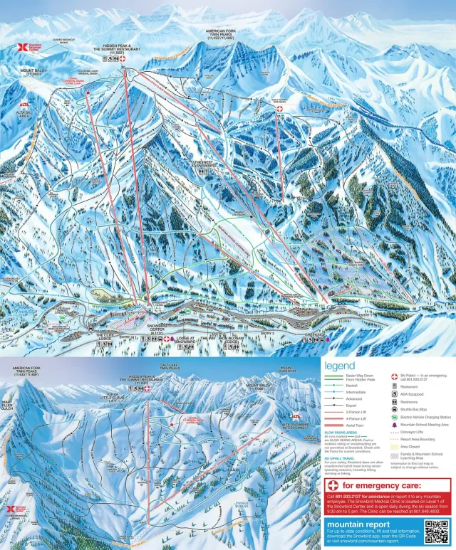 Carte des sentiers des Snowbirds