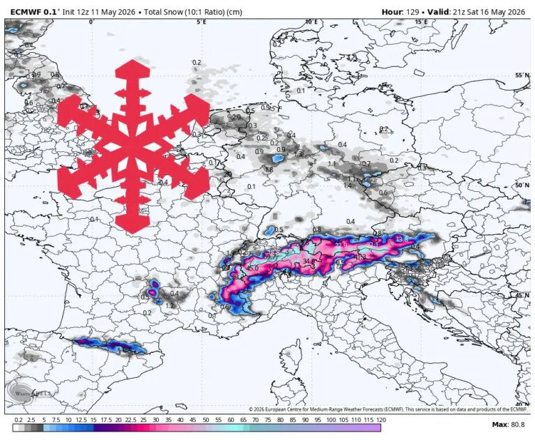 Prévisions SnowBrains : 30-55 cm pour les Alpes européennes jusqu&rsquo;à samedi