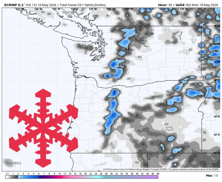Prévisions SnowBrains : 5 à 10 pouces en cours pour le mont. Hood dans le PNW