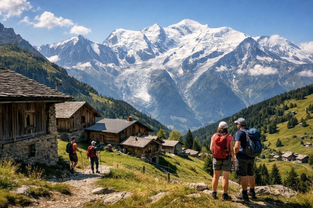 À 40 minutes dʼAnnecy ce hameau de montagne attire les randonneurs pour ses panoramas sur le Mont-Blanc