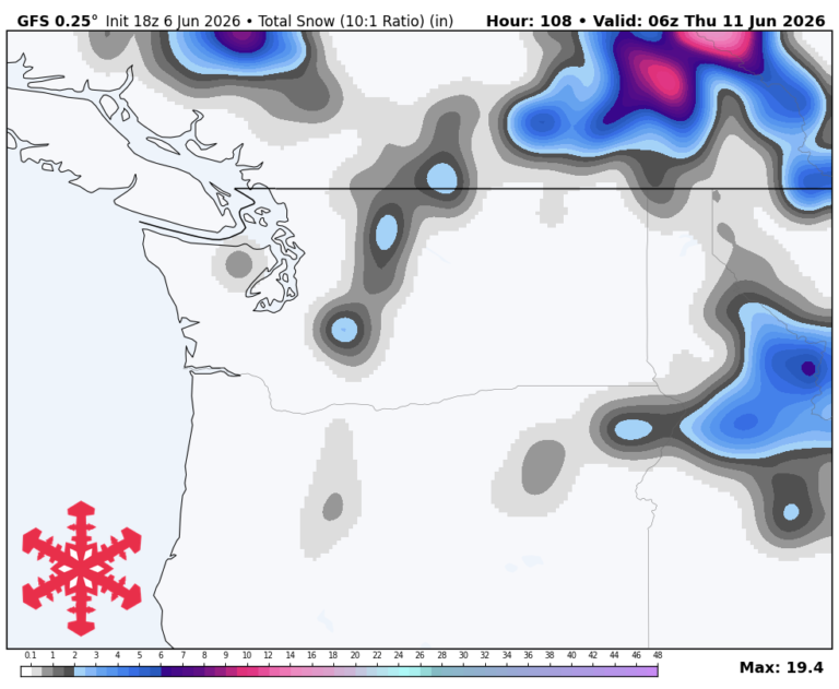 Prévisions SnowBrains : 3-4 pouces pour le mont Hood, puis chaud et sec pour le PNW