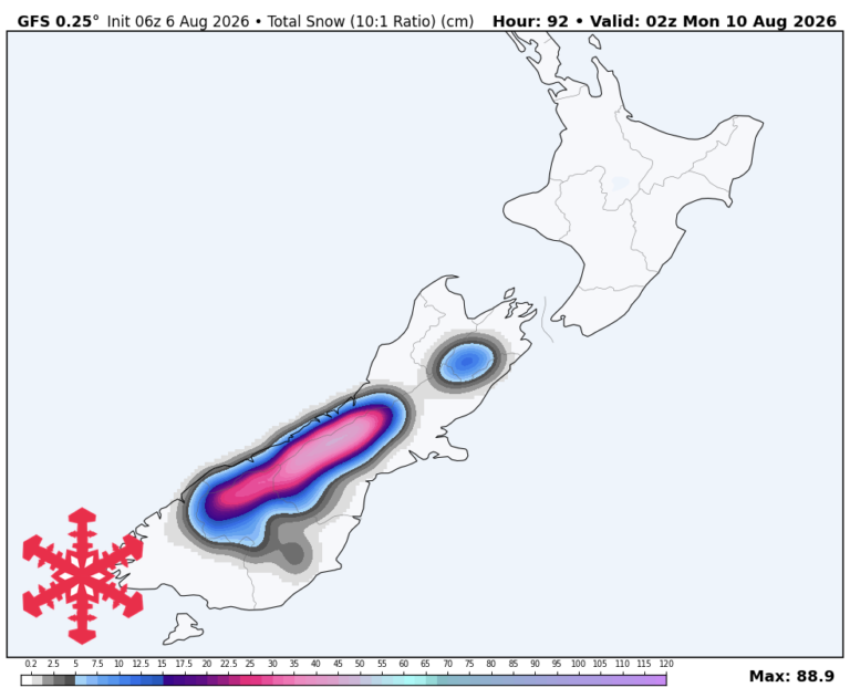 Prévisions SnowBrains : Ruapehu mène l&rsquo;actualisation de la Nouvelle-Zélande jusqu&rsquo;à lundi, signal de week-end plus froid