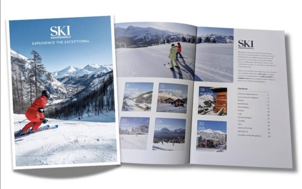 Le voyagiste ramène une brochure de ski imprimée