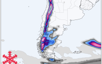 Prévisions de neige pour l'Amérique du Sud : 50-70 cm ce week-end