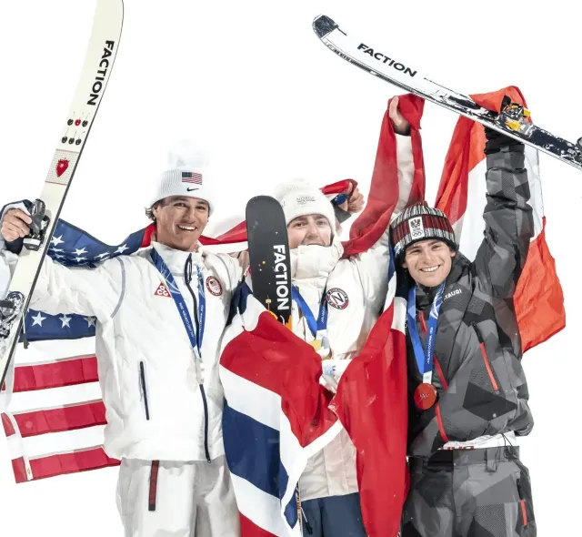 Jeux olympiques sur le podium du big air